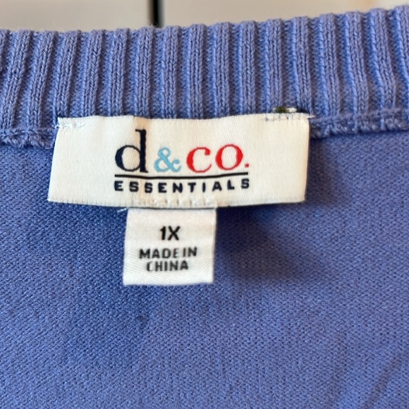 D & Co. Essentials Lilac Women’s Cardigan NWOT - Picture 4 of 6